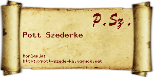 Pott Szederke névjegykártya